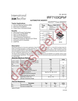 IRF7103QTRPBF datasheet  